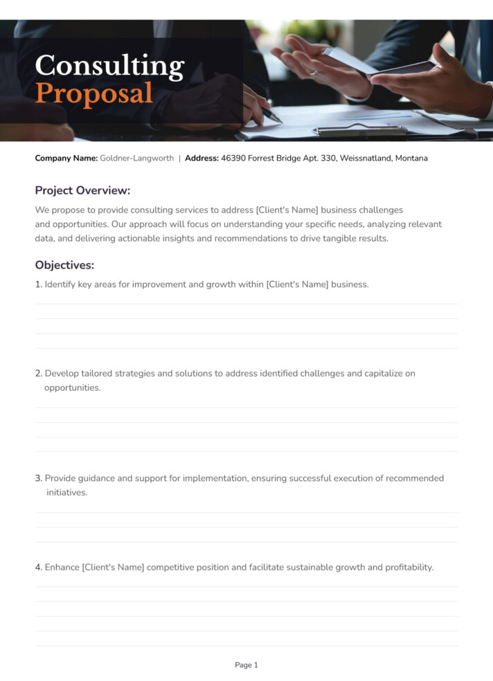 Consulting Proposal Free Google Docs Template