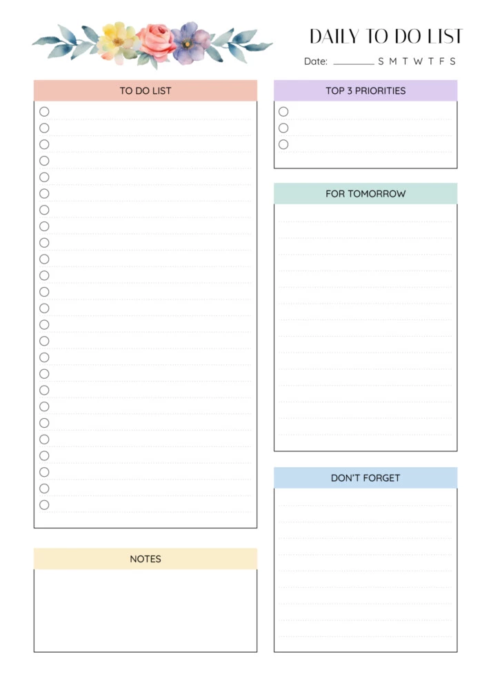 Daily To Do List Free Google Docs Template