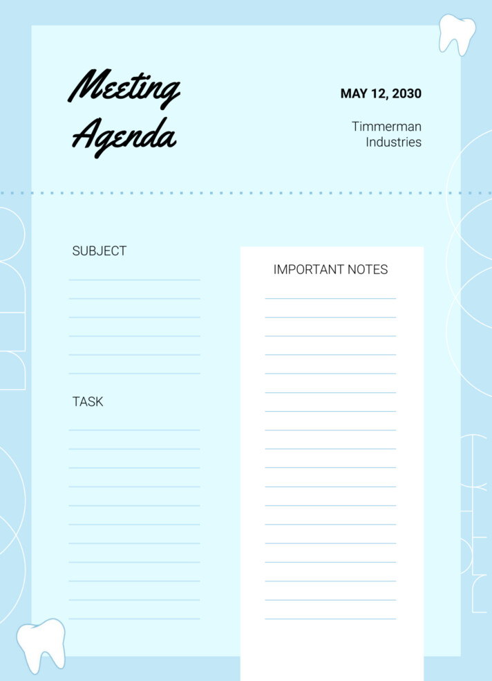 Dental Office Meeting Agenda Free Google Docs Template