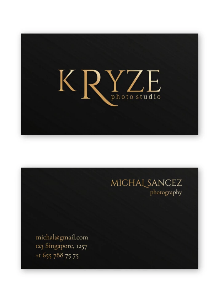 Double Sided Black Business Card Free Google Docs Template