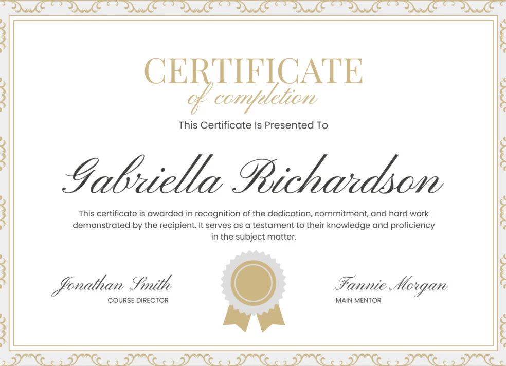 Editable Certificate Free Google Docs Template