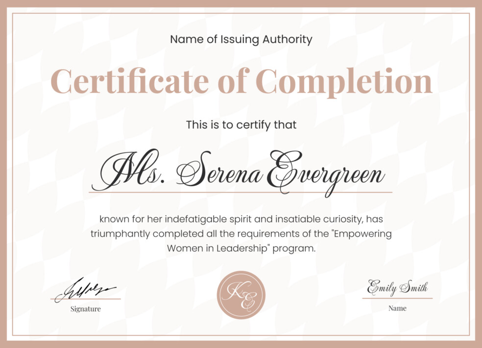 Editable Certificate of Completion Free Google Docs Template