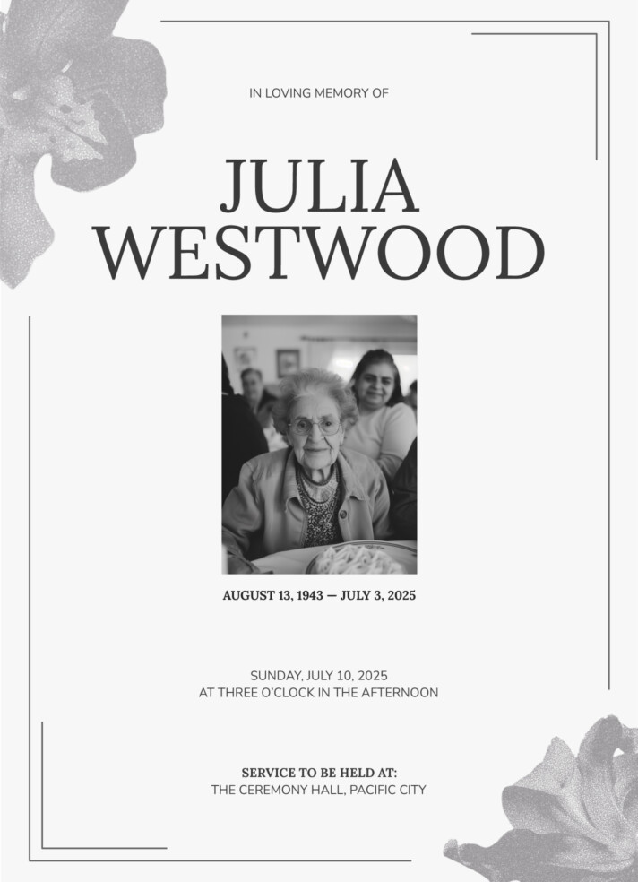 Editable Funeral Program Free Google Docs Template
