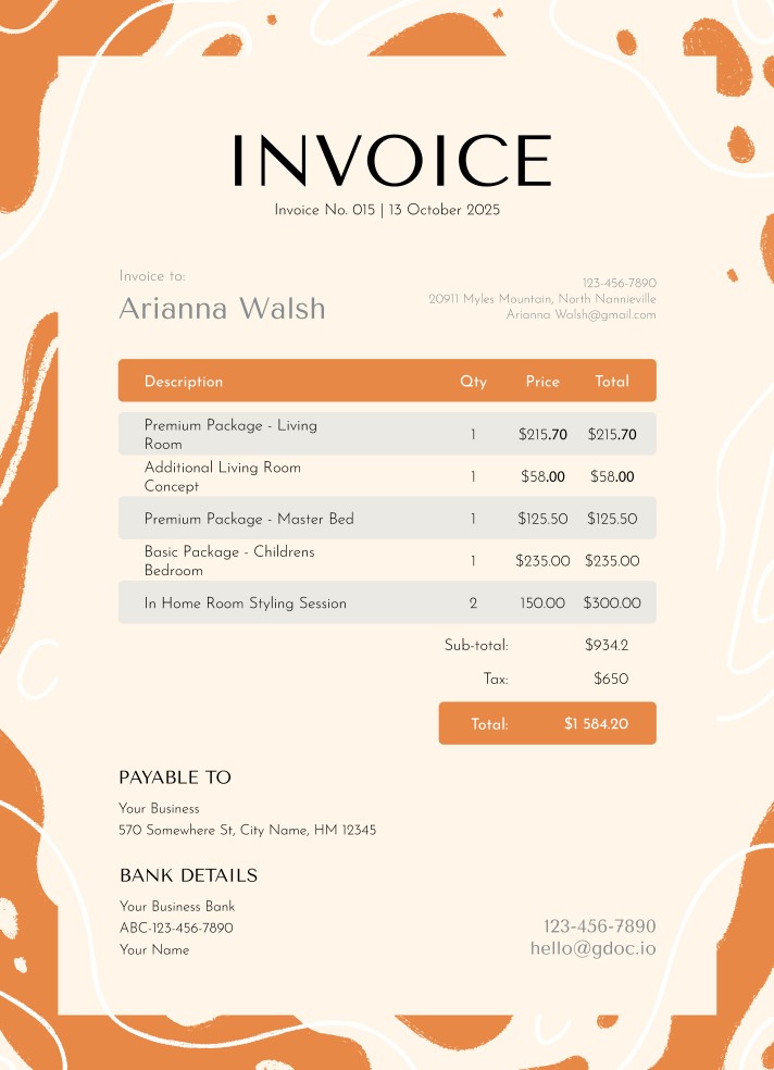 Editable Invoice Free Google Docs Template
