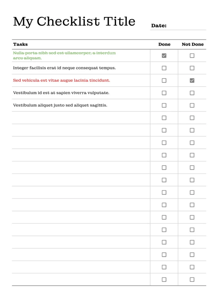 Excel Checklist Free Google Sheets & Excel Template