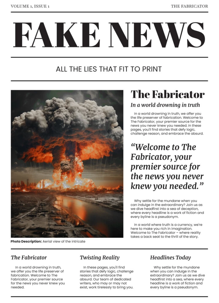 Fake News Newspaper Free Google Docs Template