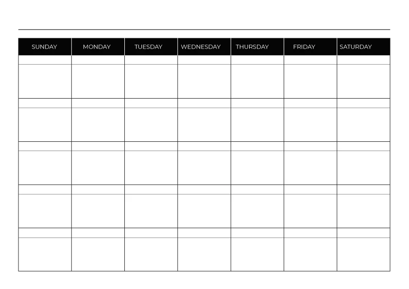 Fill in Calendar Free Google Docs Template