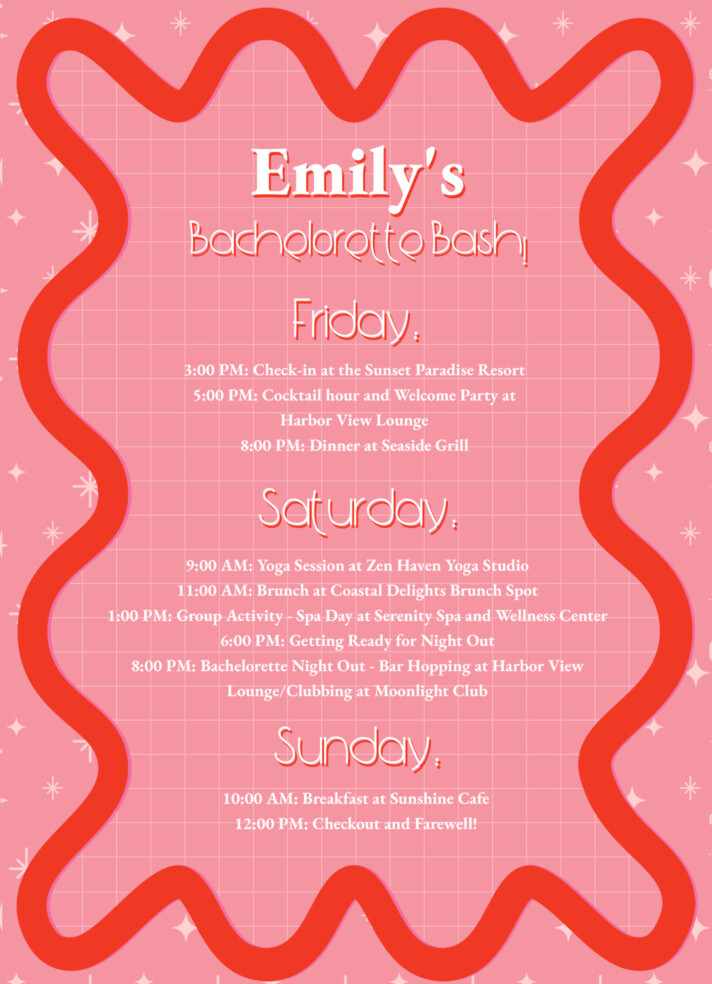 Fun Itinerary Free Google Docs Template