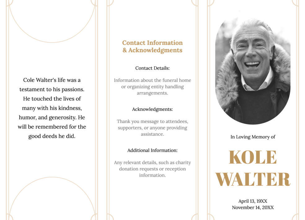 Funeral Brochure Free Google Docs Template