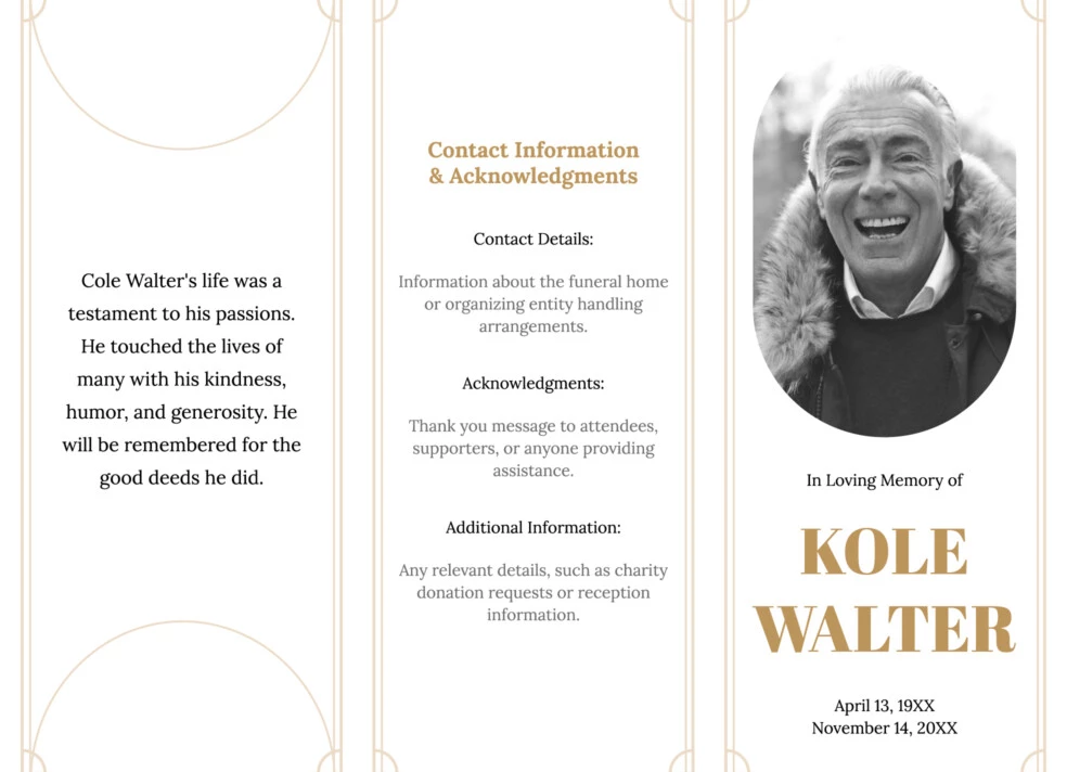 Funeral Brochure Free Google Docs Template