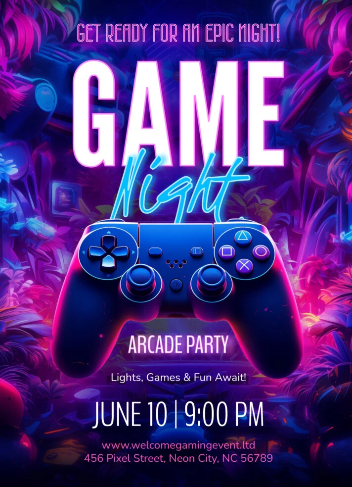 Game Night Invitation Free Google Docs Template