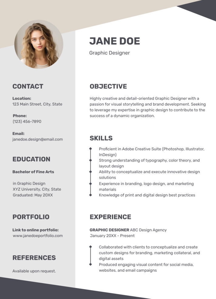Graphic Designer CV Free Google Docs Template