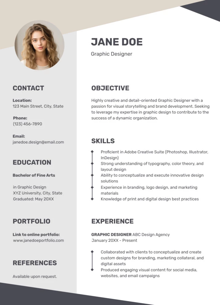 Graphic Designer CV Free Google Docs Template