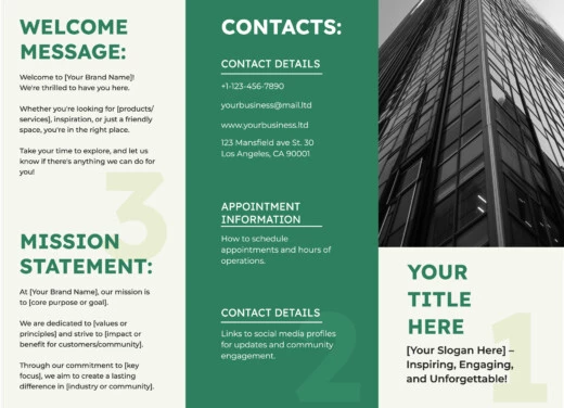 Green Pamphlet Free Google Docs Template