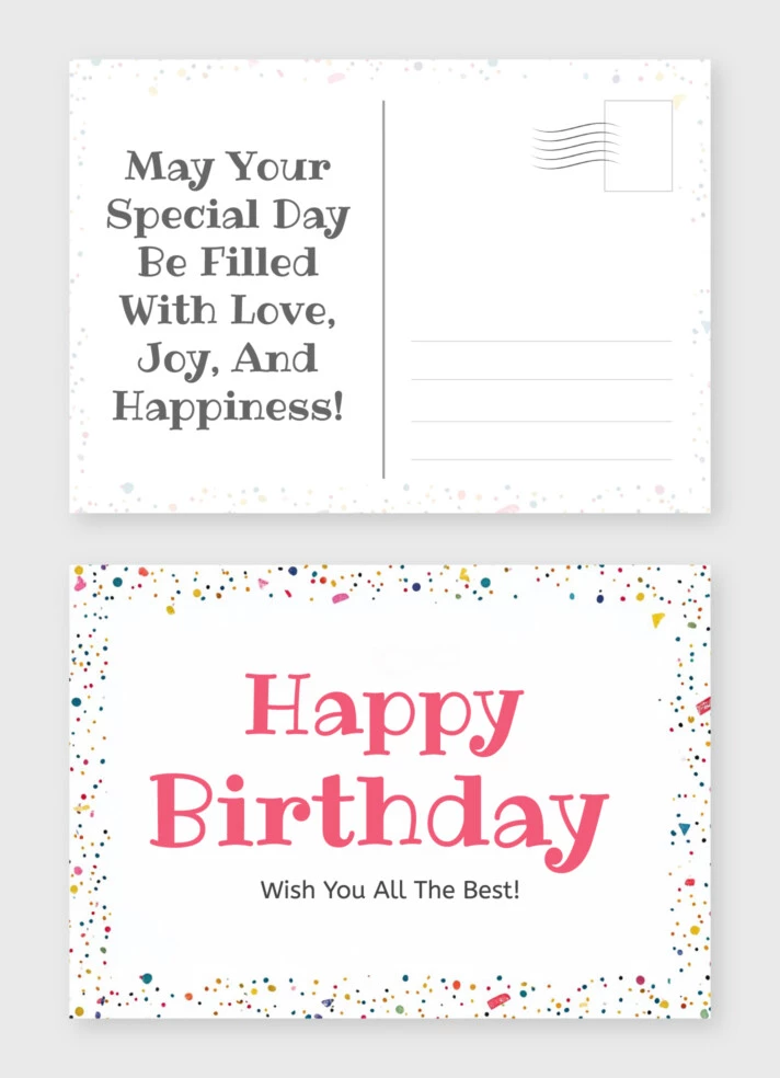Happy Birthday Postcard Free Google Docs Template