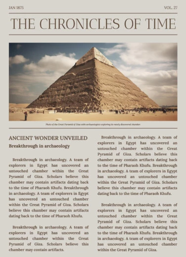 Historical Newspaper Free Google Docs Template