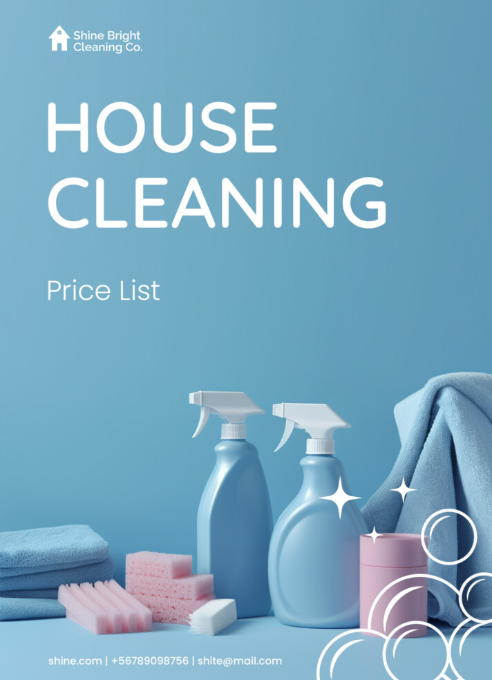 House Cleaning Price List Free Google Docs Template