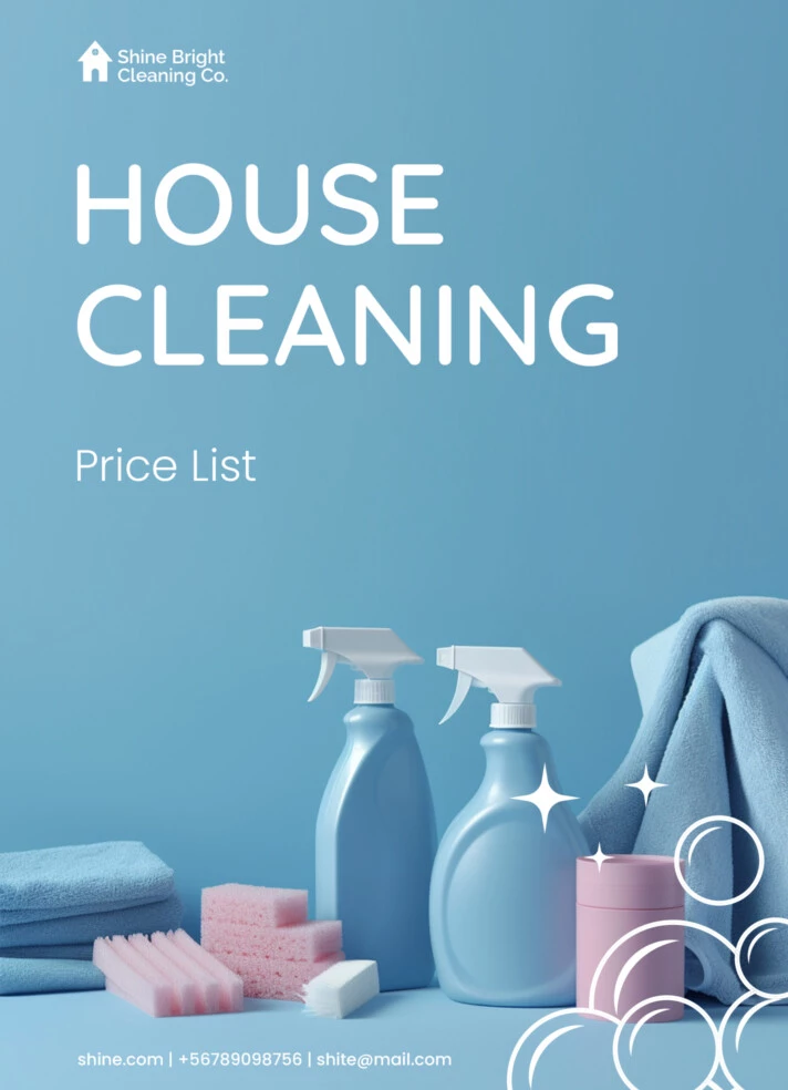 House Cleaning Price List Free Google Docs Template