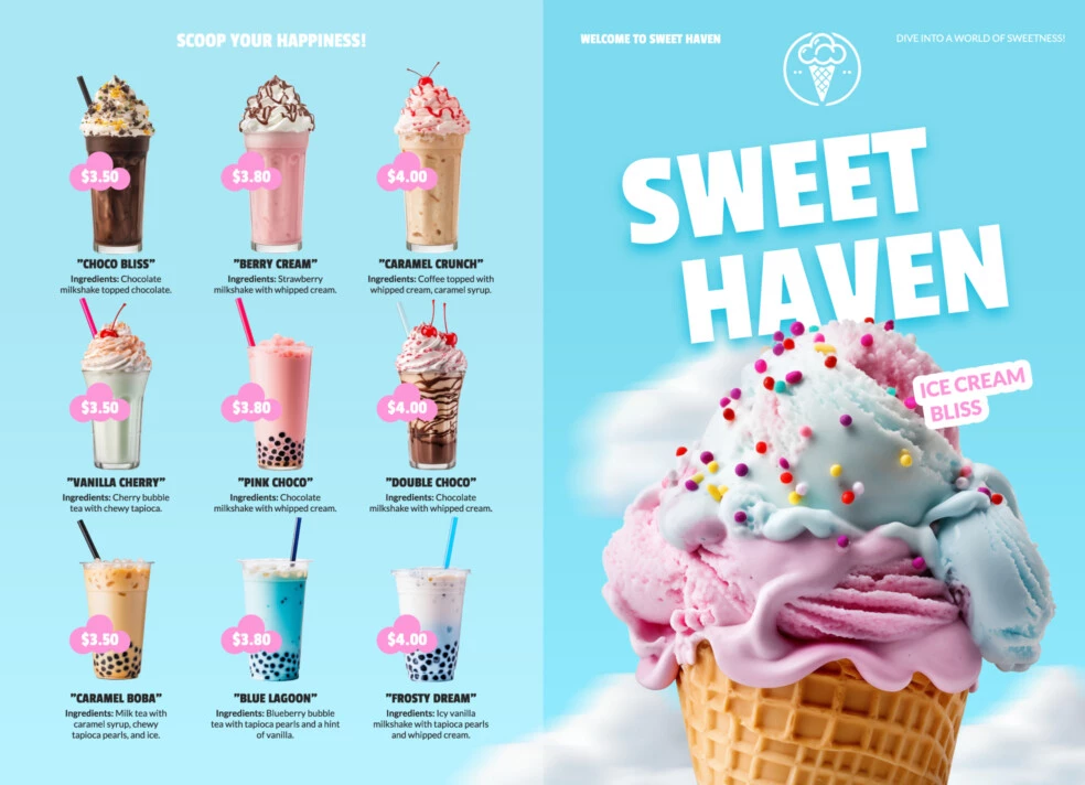Ice Cream Menu Free Google Docs Template
