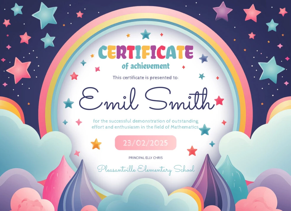 Kids Certificate Free Google Docs Template