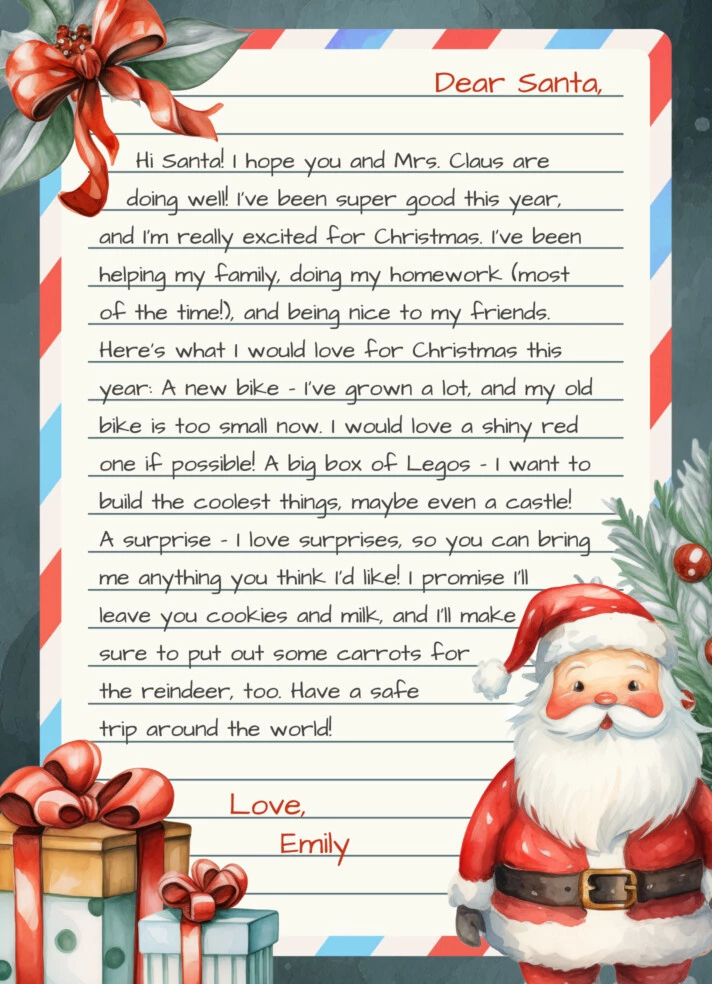 Letter to Santa Free Google Docs Template