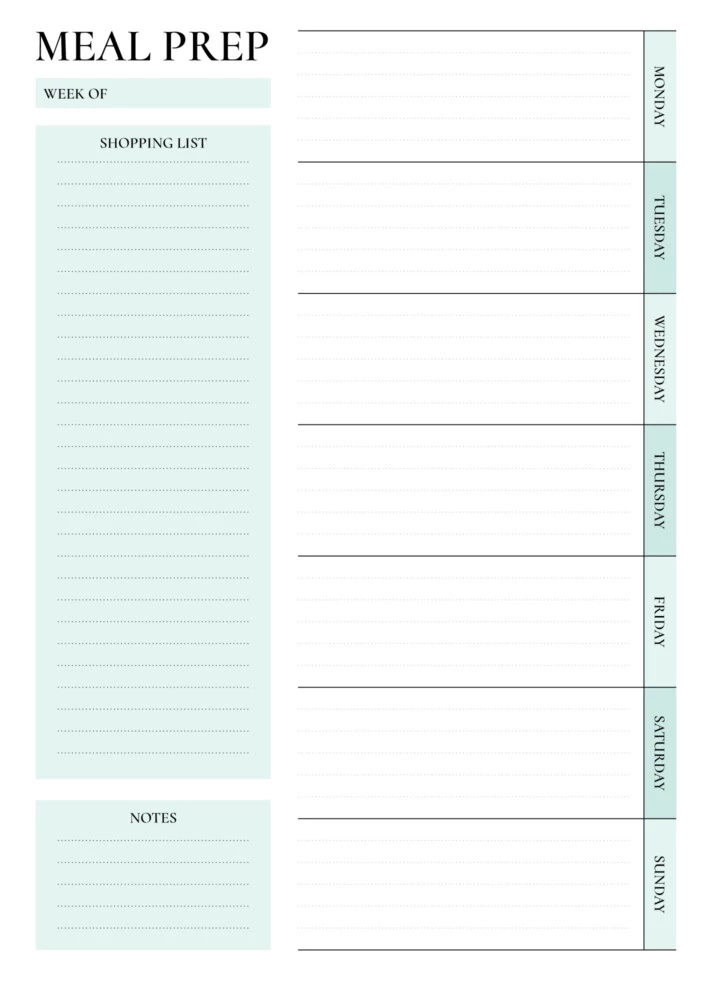 Meal Prep Free Google Docs Template