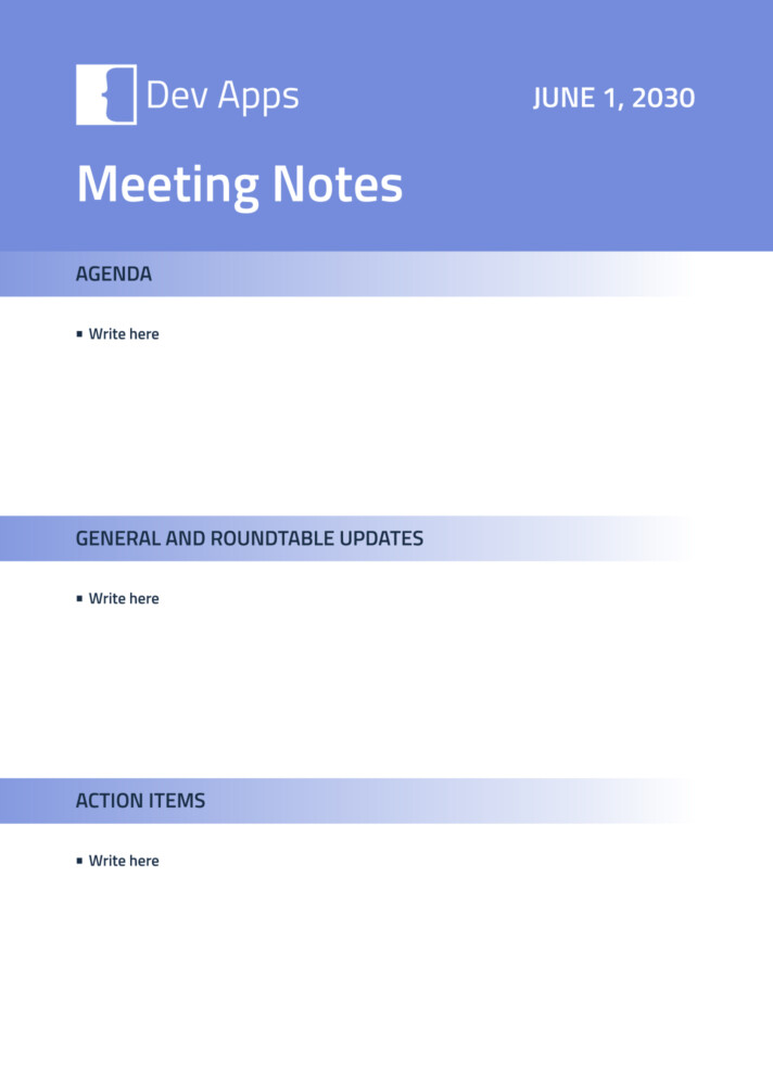 Meeting Agenda Notes Free Google Docs Template