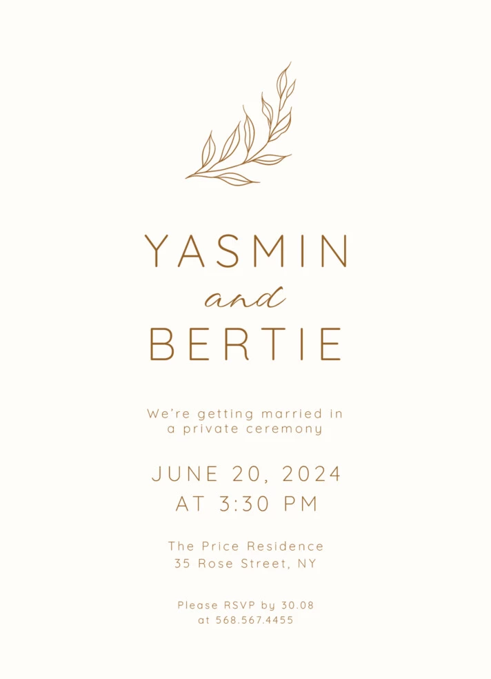 Minimalist Wedding Invitation Free Google Docs Template
