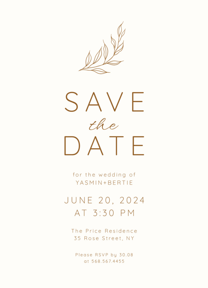 Minimalist Wedding Save the Date Free Google Docs Template