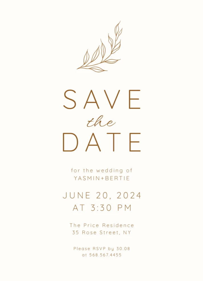 Minimalist Wedding Save the Date Free Google Docs Template