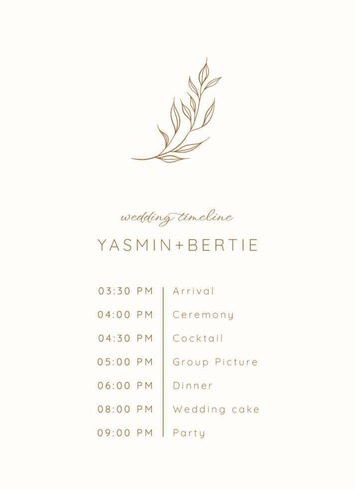 Minimalist Wedding Timeline Free Google Docs Template