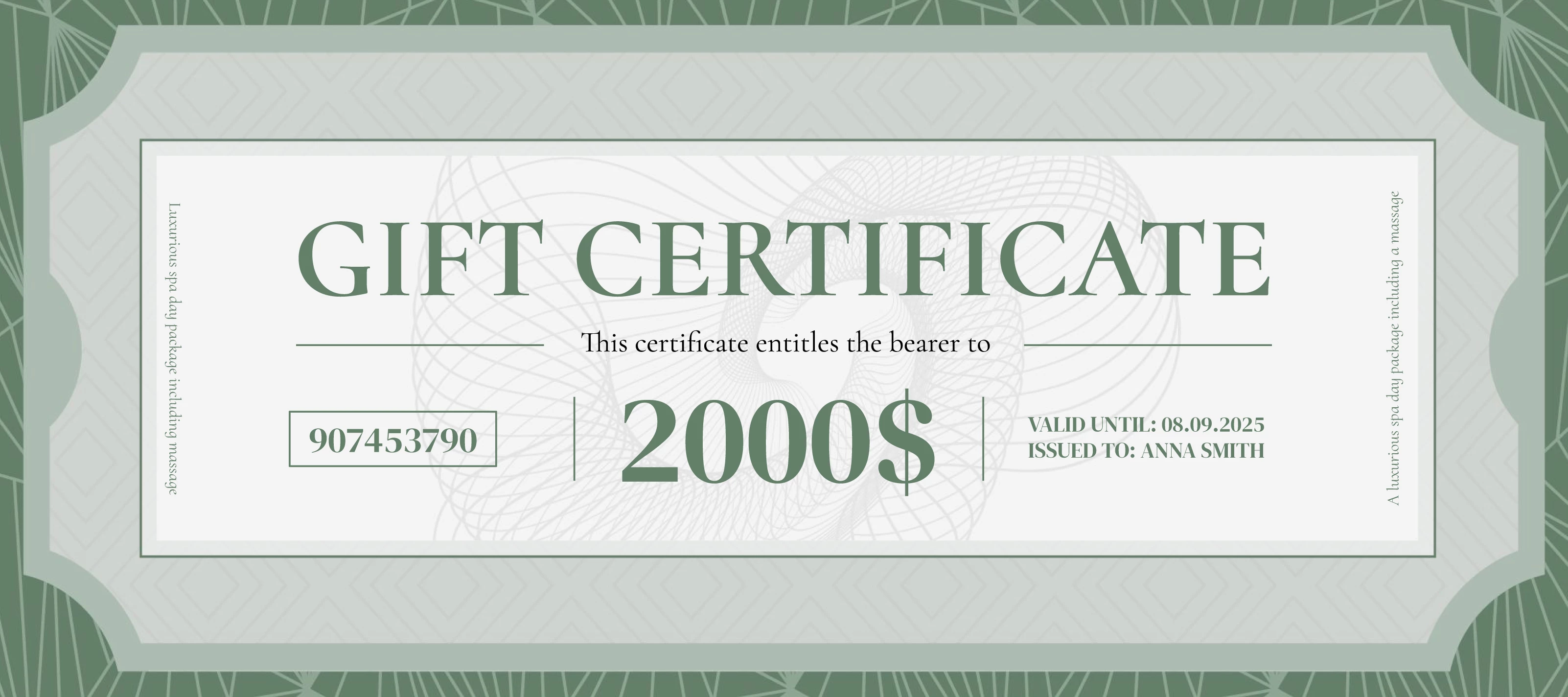 Money Gift Certificate Free Google Docs Template