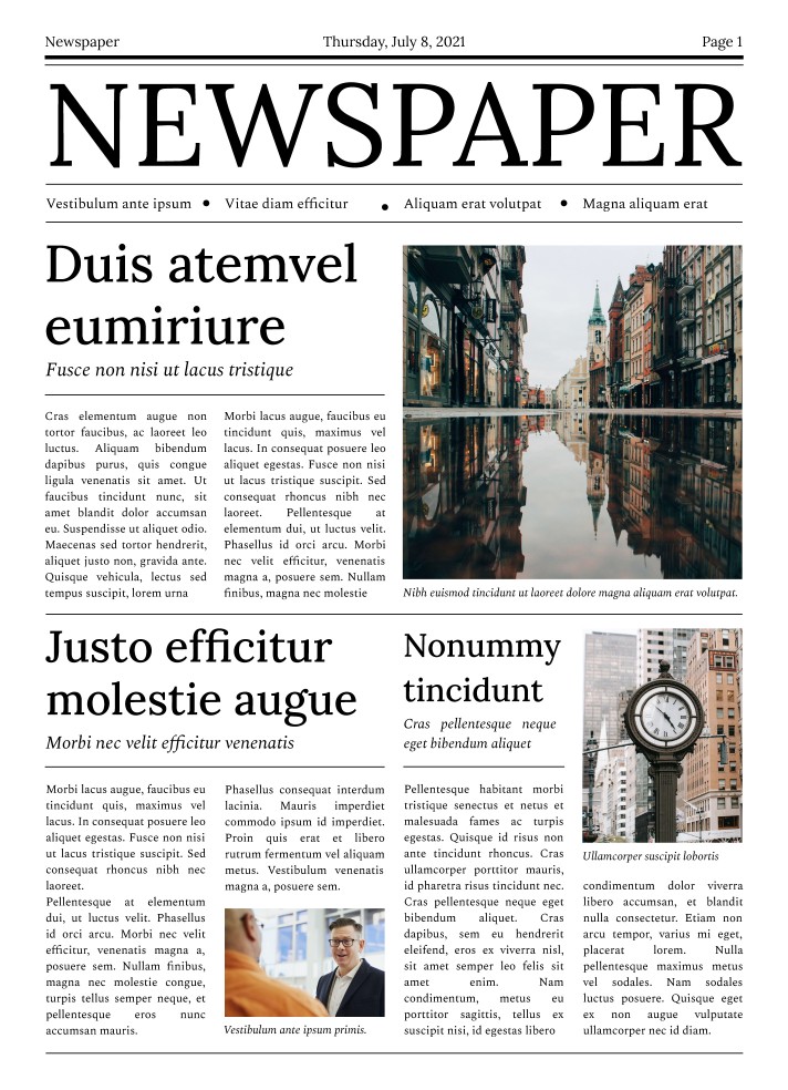 Classic Newspaper Free Google Docs Template 