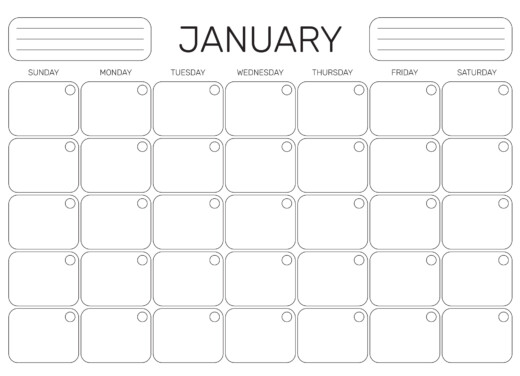 Printable Blank Calendar Free Google Docs Template