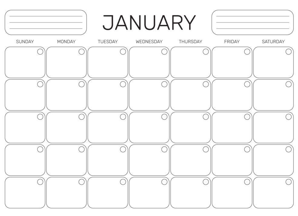 Printable Blank Calendar Free Google Docs Template