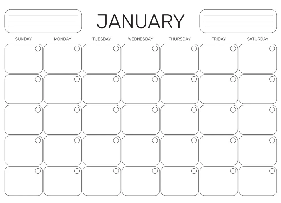 Printable Blank Calendar Free Google Docs Template