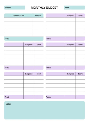 Printable Simple Monthly Budget Free Google Docs Template