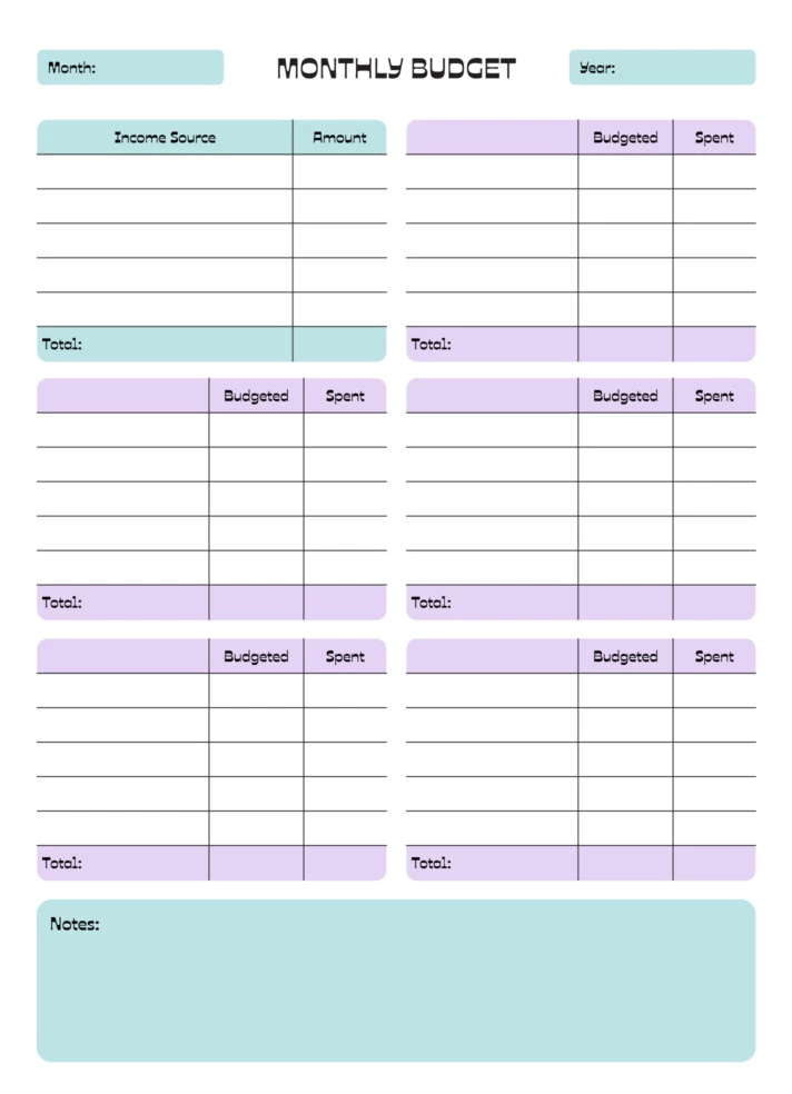 Printable Simple Monthly Budget Free Google Docs Template