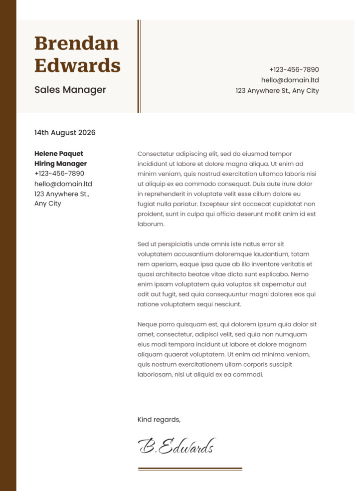 Professional Cover Letter Free Google Docs Template
