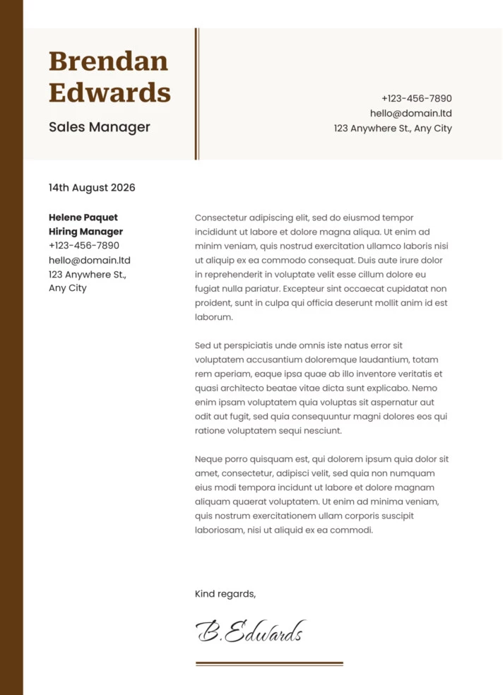 Professional Cover Letter Free Google Docs Template
