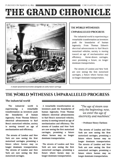 Professional Monochrome Newspaper Free Google Docs Template