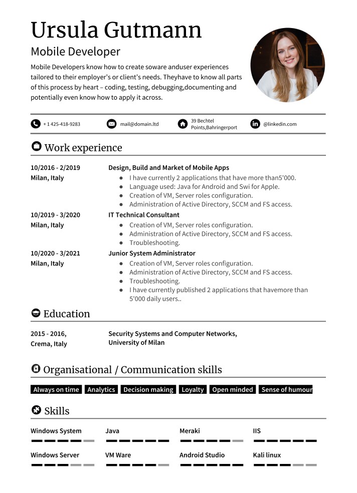 Job Resume Free Google Docs Template