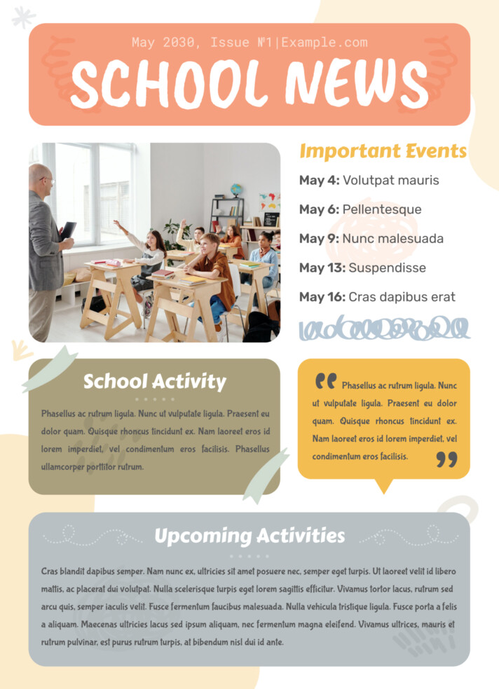 School Newsletter Free Google Docs Template