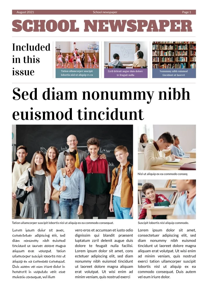 School Newspaper Free Google Docs Template