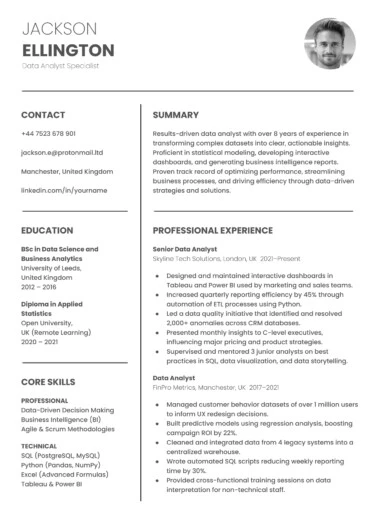 Simple Modern CV Free Google Docs Template