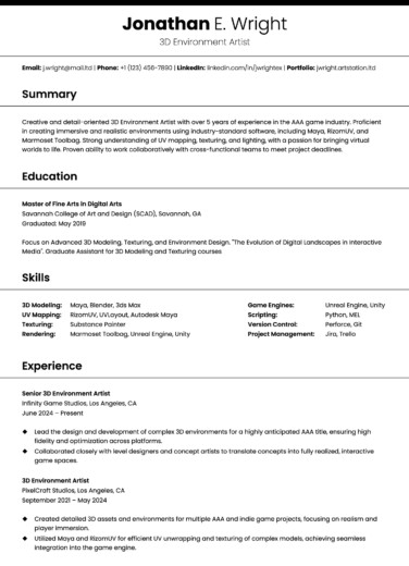 Simple Professional CV Free Google Docs Template