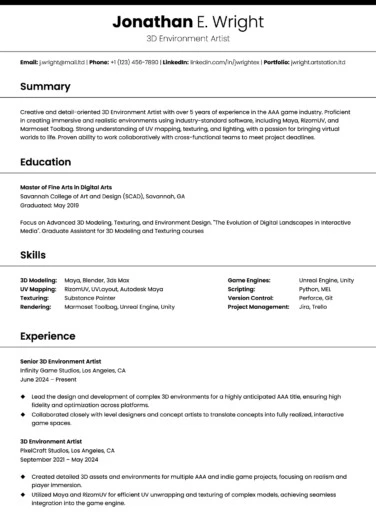Simple Professional CV Free Google Docs Template