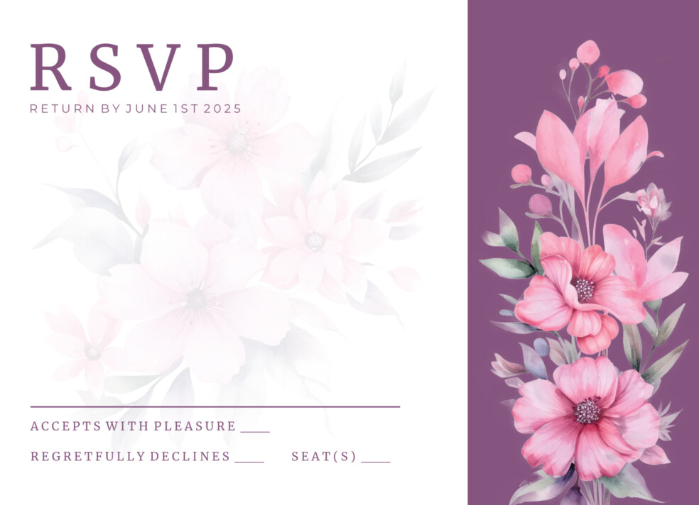 Simple Wedding RSVP Free Google Docs Template