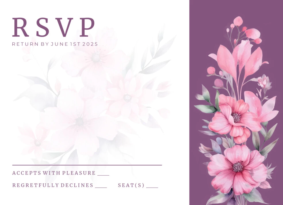 Simple Wedding RSVP Free Google Docs Template