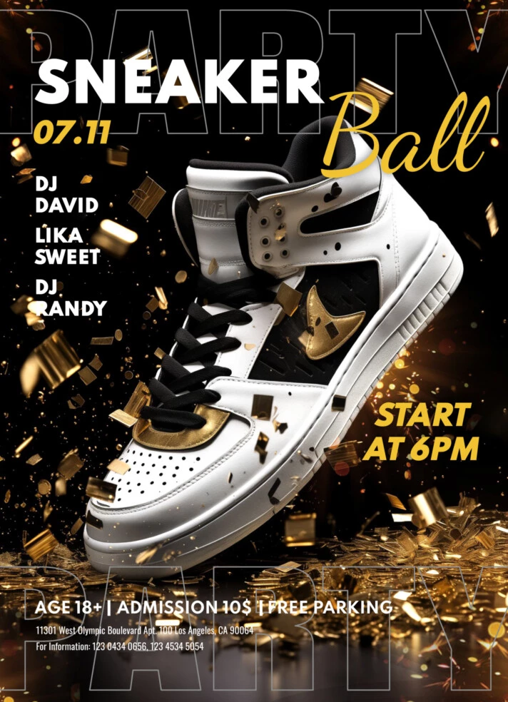 Sneaker Ball Flyer Free Google Docs Template